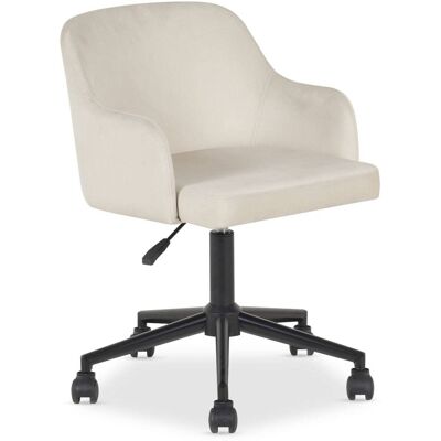 IDIMEX Chaise de bureau en velours avec accoudoirs, beige Beige 57x87x56cm - Publicité IDIMEX Chaise de bureau en velours avec accoudoirs, beige Beige 57x87x56cm - Publicité