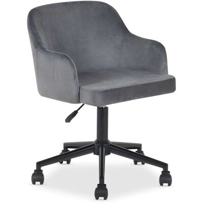 IDIMEX Chaise de bureau en velours avec accoudoirs, gris clair Gris 57x87x56cm - Publicité IDIMEX Chaise de bureau en velours avec accoudoirs, gris clair Gris 57x87x56cm - Publicité