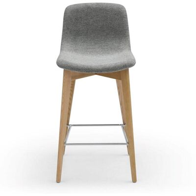 Zago Chaise snack tissu gris pied en frêne naturel Gris 52x93x45cm - Publicité Zago Chaise snack tissu gris pied en frêne naturel Gris 52x93x45cm - Publicité