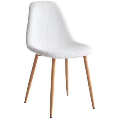Nordlys Chaise de salle à manger scandinave en velours côtelé beige Beige 44x86x47cm - Publicité Nordlys Chaise de salle à manger scandinave en velours côtelé beige Beige 44x86x47cm - Publicité