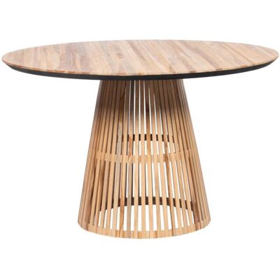 Amadeus Table à manger ronde bois clair style naturel contemporain Marron 76x120x120cm - Publicité Amadeus Table à manger ronde bois clair style naturel contemporain Marron 76x120x120cm - Publicité