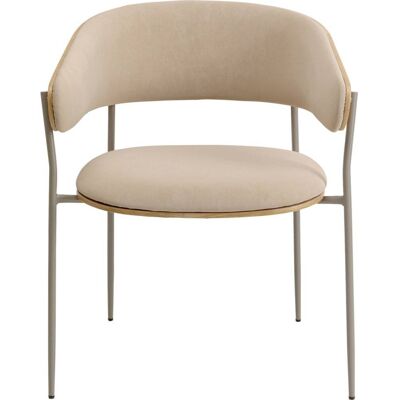 Kare Design Chaise avec accoudoirs en simili beige et chêne Beige 62x77x57cm - Publicité Kare Design Chaise avec accoudoirs en simili beige et chêne Beige 62x77x57cm - Publicité