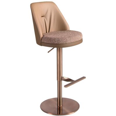 Angel Cerda Tabouret pivotant en tissu marron marbré et similicuir marron Marron 87x53x49cm - Publicité Angel Cerda Tabouret pivotant en tissu marron marbré et similicuir marron Marron 87x53x49cm - Publicité
