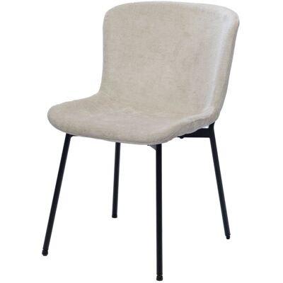 Amadeus Lot de 2 chaises de salle à manger crème en tissu et métal Beige 61x80x52cm - Publicité Amadeus Lot de 2 chaises de salle à manger crème en tissu et métal Beige 61x80x52cm - Publicité