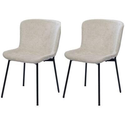 Amadeus Chaise style moderne avec revêtement effet velours Beige 52x80x61cm - Publicité Amadeus Chaise style moderne avec revêtement effet velours Beige 52x80x61cm - Publicité