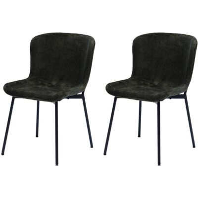 Amadeus Chaise style moderne avec revêtement effet velours Vert 52x80x61cm - Publicité Amadeus Chaise style moderne avec revêtement effet velours Vert 52x80x61cm - Publicité