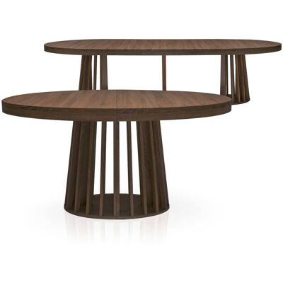 Menzzo Table ovale extensible bois noisette Marron 100x76x150cm - Publicité Menzzo Table ovale extensible bois noisette Marron 100x76x150cm - Publicité