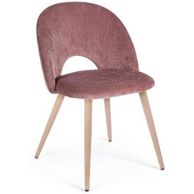 Bizzotto Set 4 chaises velours rose Rose 60x82x53cm - Publicité Bizzotto Set 4 chaises velours rose Rose 60x82x53cm - Publicité