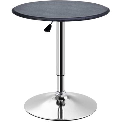 Homcom Table de bar bistro chic ronde hauteur réglable métal chromé pvc noir Noir 63x93x63cm - Publicité Homcom Table de bar bistro chic ronde hauteur réglable métal chromé pvc noir Noir 63x93x63cm - Publicité