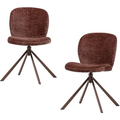 WOOOD Lot de 2 fauteuils de table en chenille marron Marron 65x80x58cm - Publicité WOOOD Lot de 2 fauteuils de table en chenille marron Marron 65x80x58cm - Publicité