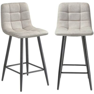 Calicosy Tabourets rembourrés en lot de 2 en tissu chiné h94 cm - beige Beige 51x94x42cm - Publicité Calicosy Tabourets rembourrés en lot de 2 en tissu chiné h94 cm - beige Beige 51x94x42cm - Publicité