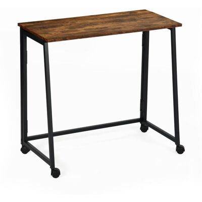 Meubles Cosy Bureau pliant sur roulettes, bureau d'étude, table de bureau marron Marron 80x74x44cm - Publicité Meubles Cosy Bureau pliant sur roulettes, bureau d'étude, table de bureau marron Marron 80x74x44cm - Publicité