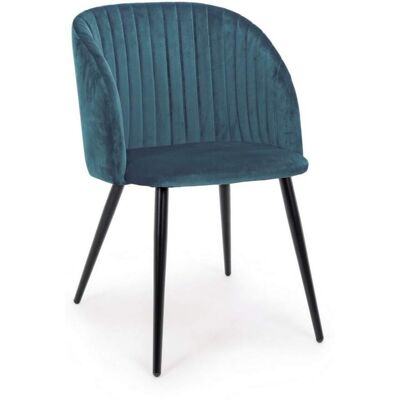 Bizzotto Ensemble de 4 chaises de salle à manger en fibres synthétiques, bleues Bleu 57x82x53cm - Publicité Bizzotto Ensemble de 4 chaises de salle à manger en fibres synthétiques, bleues Bleu 57x82x53cm - Publicité