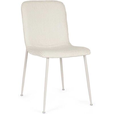 Bizzotto Chaise de salle à manger en fibre synthétique, beige côtelé Beige 56x81x44cm - Publicité Bizzotto Chaise de salle à manger en fibre synthétique, beige côtelé Beige 56x81x44cm - Publicité