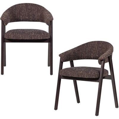 WOOOD Lot de 2 chaises de table en bois de chêne marron Marron 60x77x60cm - Publicité WOOOD Lot de 2 chaises de table en bois de chêne marron Marron 60x77x60cm - Publicité