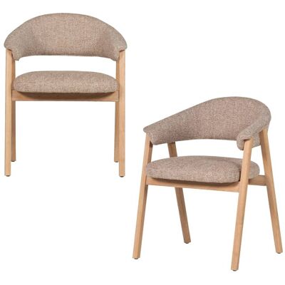 WOOOD Lot de 2 chaises de table acec accoudoirs en bois de chêne naturel Beige 60x77x60cm - Publicité WOOOD Lot de 2 chaises de table acec accoudoirs en bois de chêne naturel Beige 60x77x60cm - Publicité