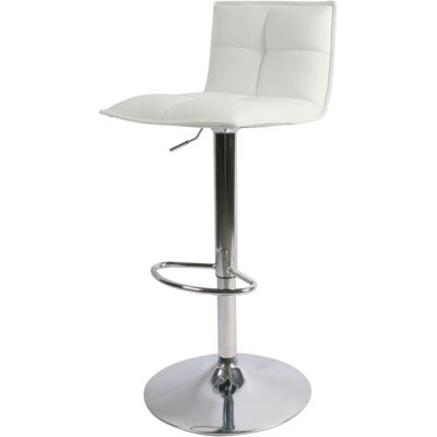 Zago Chaise snack pu blanc et pied piston chromé Blanc 45x100x46cm - Publicité Zago Chaise snack pu blanc et pied piston chromé Blanc 45x100x46cm - Publicité