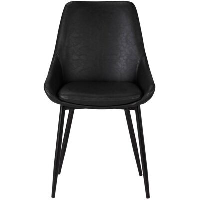 Zago Chaise en pu noir Noir 48x84x55cm - Publicité Zago Chaise en pu noir Noir 48x84x55cm - Publicité
