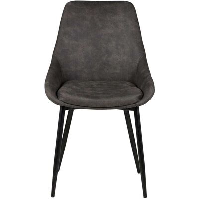 Zago Chaise tissu effet daim gris foncé Gris 48x84x55cm - Publicité Zago Chaise tissu effet daim gris foncé Gris 48x84x55cm - Publicité