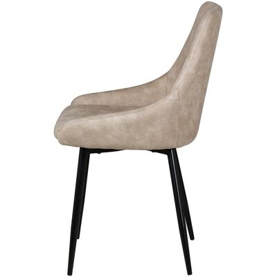 Zago Chaise tissu effet daim beige Beige 48x84x55cm - Publicité Zago Chaise tissu effet daim beige Beige 48x84x55cm - Publicité