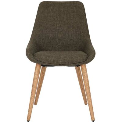 Zago Chaise de table en tissu kaki pied chêne Vert 49x83x56cm - Publicité Zago Chaise de table en tissu kaki pied chêne Vert 49x83x56cm - Publicité