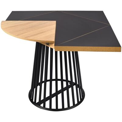 Menzzo Table modulable ronde ou carrée 100cm chêne clair ou noir Marron 100x75x100cm - Publicité Menzzo Table modulable ronde ou carrée 100cm chêne clair ou noir Marron 100x75x100cm - Publicité
