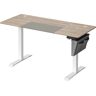 SONGMICS Bureau assis-debout 140 cm effet bois grège Gris 140x120x60cm