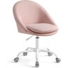 SONGMICS Chaise de bureau réglable pivotant tissu coton-lin rose Rose 60x80x60cm