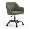 SONGMICS Chaise de bureau ergonomique tissu coton-lin vert Vert 64x83x64cm