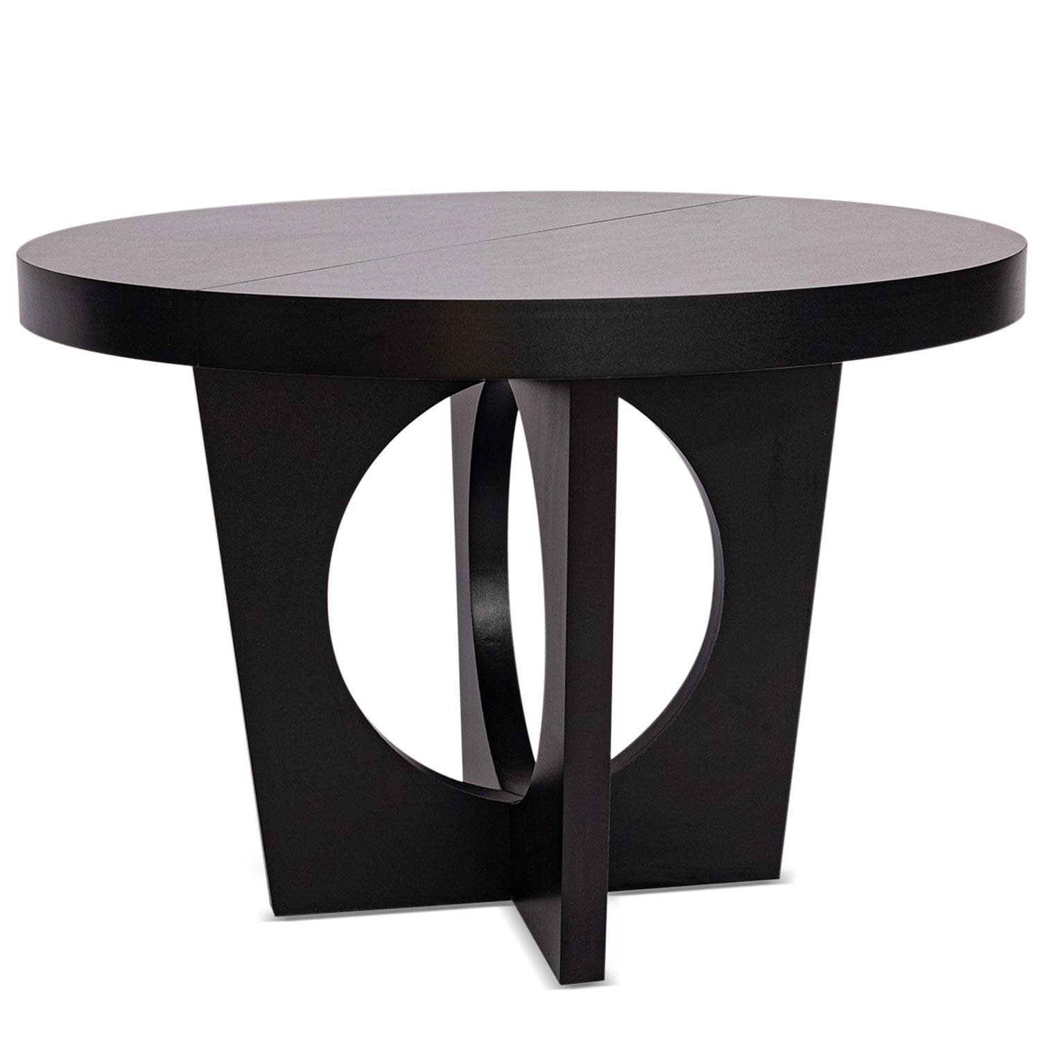Menzzo Table ronde extensible noir Noir 11x76x11cm