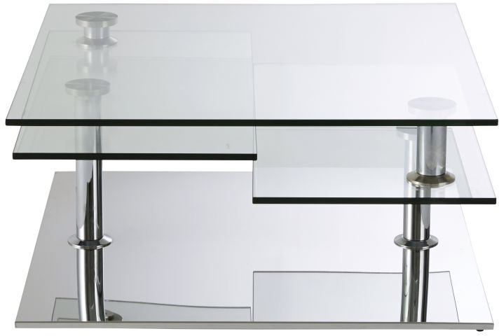 Maisons du Monde Table basse 4 plateaux en acier et verre Fudji Maisons du Monde Table basse 4 plateaux en acier et verre Fudji