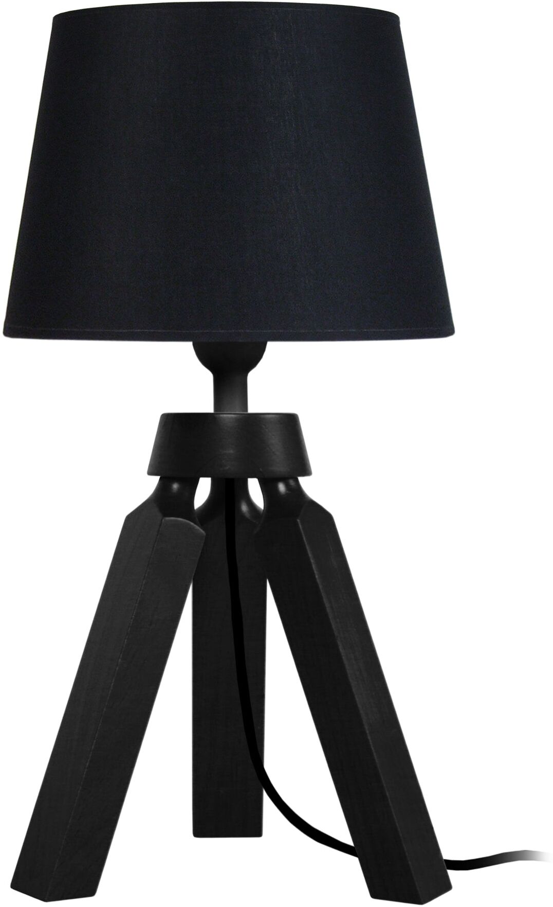 Tosel Lampe a poser bois noir Noir 16x30x16cm