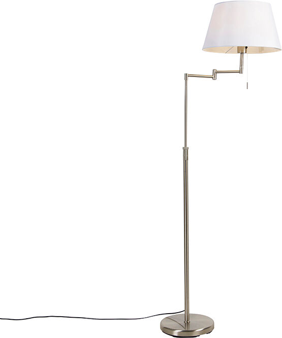 QAZQA Lampadaire en tissu blanc Blanc 53x150x35cm