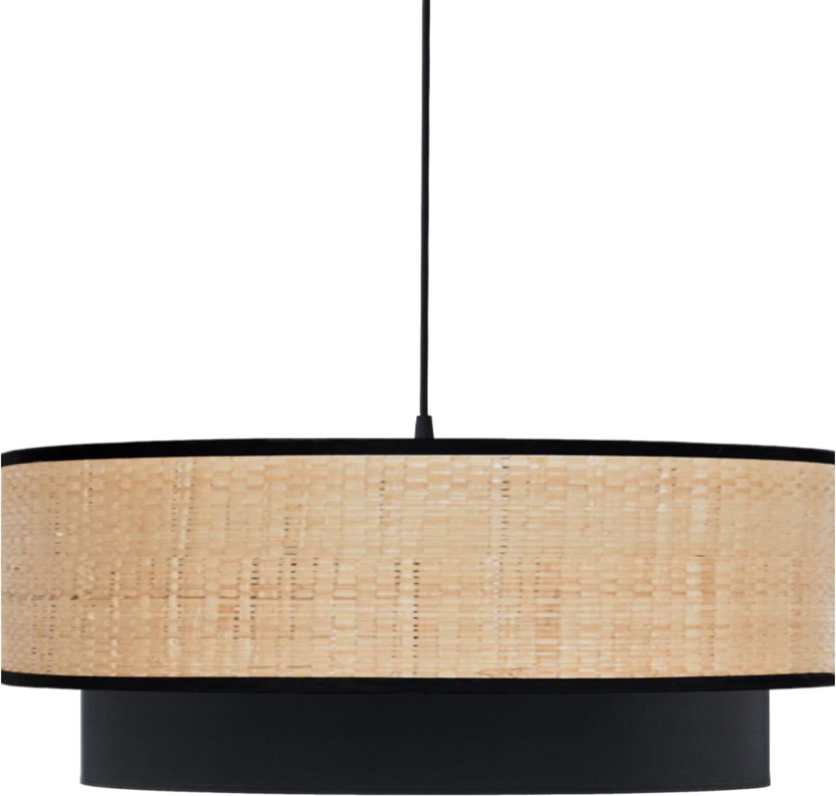 Kauze Luminaires Suspension en raphia et coton noir Ø 35 cm H25cm Noir 35x25x35cm