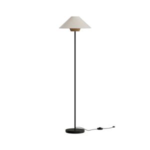 Rendez-Vous Deco Lampadaire en tissu beige, raphia et metal noir Beige 42x150x42cm