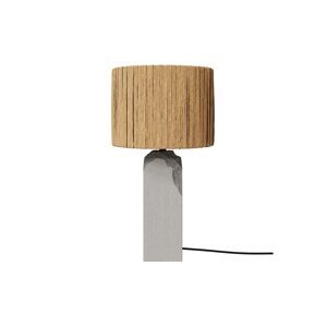 Rendez-Vous Deco Lampe en raphia et socle en beton Beige 25x45x25cm