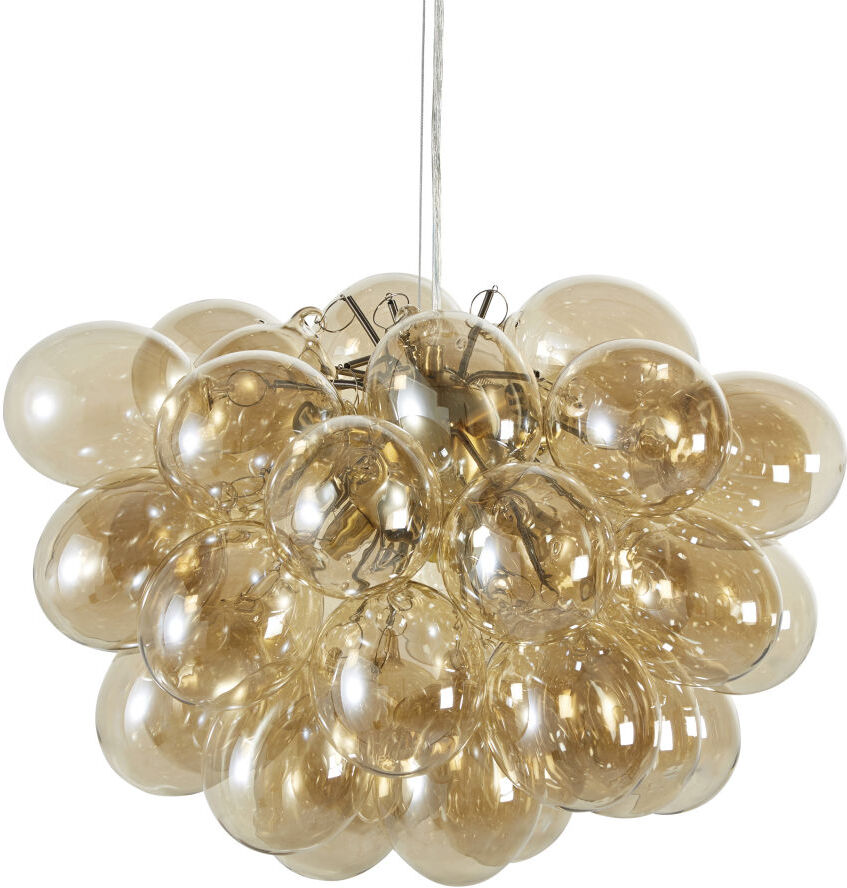 Maisons du Monde Suspension multi-globes en verre ambré et métal doré D49 Or 49x38x49cm