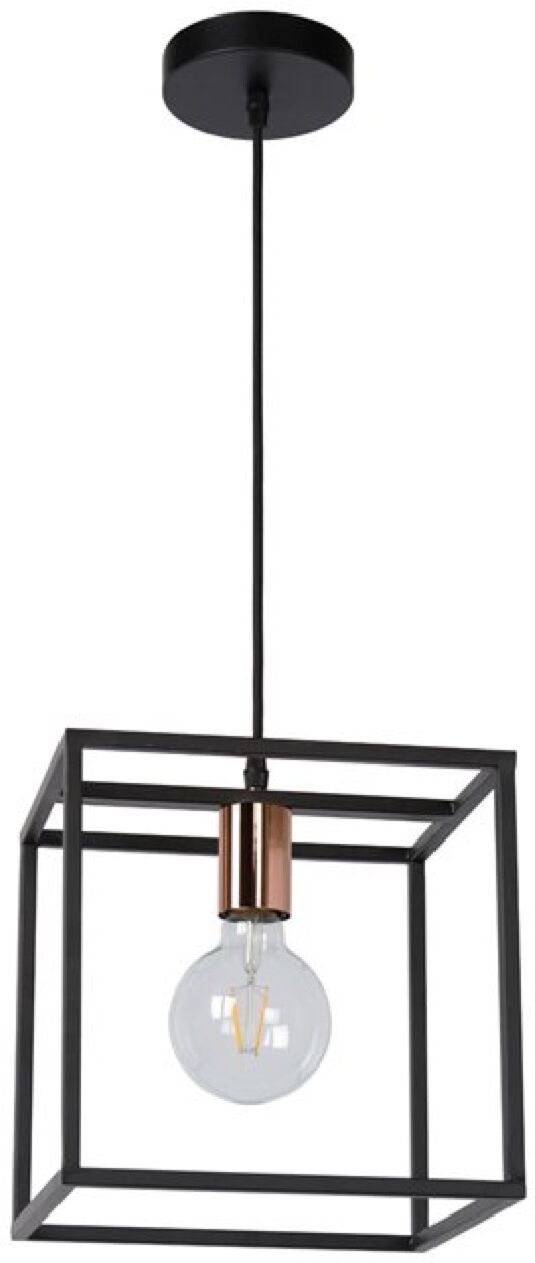 Lucide Suspension en métal carré H25cm Noir 25x155x25cm