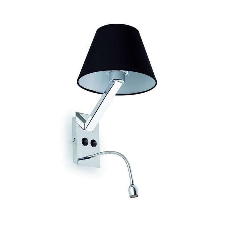 FARO BARCELONA Applique steel noir e27 + led Noir 22x40x27cm