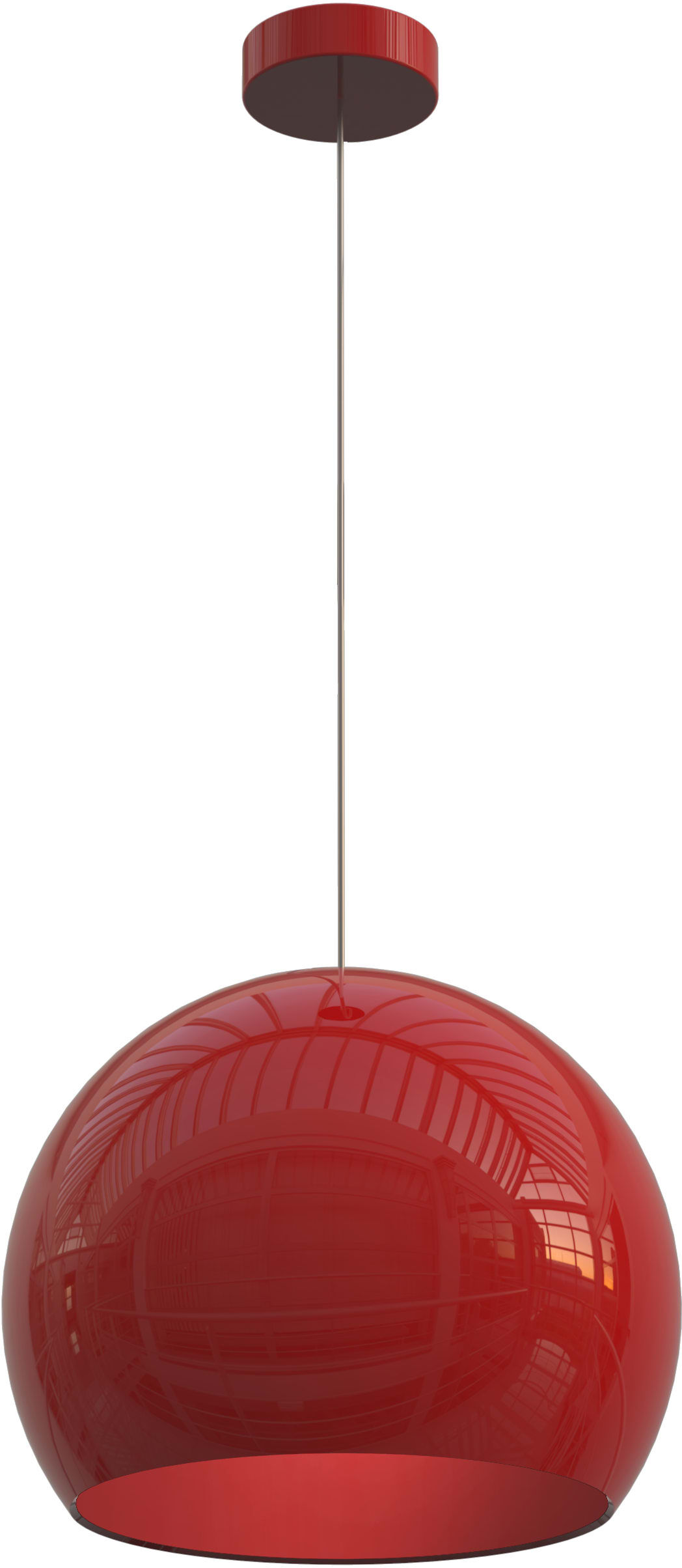 Lumicom Suspension métal rouge brillant 40cm Rouge 40x35x40cm