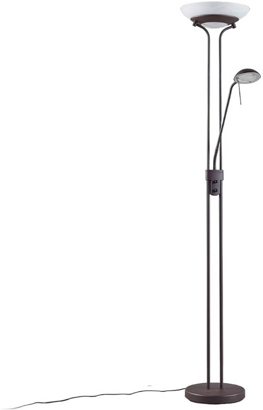 Lindby Lampadaire LED en Verre Marron Marron 33x183x33cm