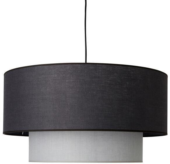 LightOnline Suspension bi-matières coton lin diamètre 60cm gris Gris 60x28x60cm