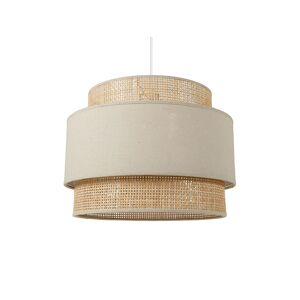 Jardideco Suspension ronde gigogne rotin beige D40cm Beige 40x31x40cm