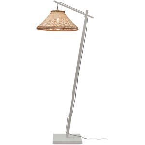 Good & Mojo Lampadaire bambou abat-jour bambou blanc/naturel, h. 150cm Blanc 65x150x30cm