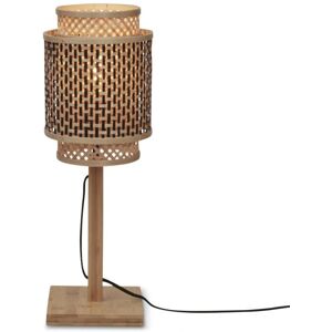 Good & Mojo Lampe de table bambou abat-jour bambou naturel/noir, h. 45cm Marron 22x45x22cm