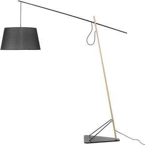 Angel Cerda Lampadaire en noir et bois de chêne Noir 55x230x220cm