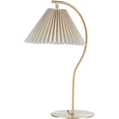 Maisons du Monde Lampe en acier doré et abat-jour beige, H56 cm Doré 35x56x30cm - Publicité Maisons du Monde Lampe en acier doré et abat-jour beige, H56 cm Doré 35x56x30cm - Publicité