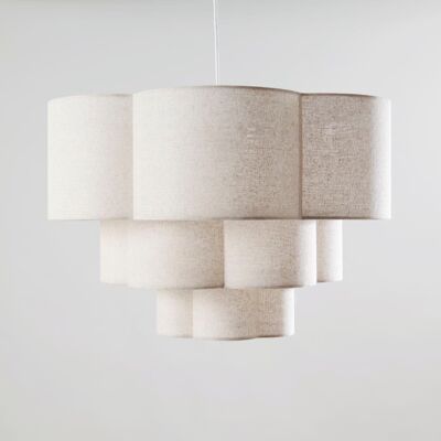Maisons du Monde Suspension 3 étages crème, Ø60 cm Beige 60x38.5x60cm - Publicité Maisons du Monde Suspension 3 étages crème, Ø60 cm Beige 60x38.5x60cm - Publicité