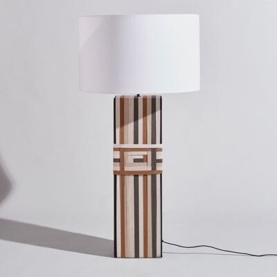 Maisons du Monde Lampadaire tressé beige et marron et abat-jour en coton et lin crème H142 Taupe 70x142x70cm - Publicité Maisons du Monde Lampadaire tressé beige et marron et abat-jour en coton et lin crème H142 Taupe 70x142x70cm - Publicité