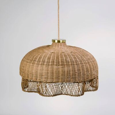 Maisons du Monde Suspension en rotin et cuivre doré Marron 56x35x56cm - Publicité Maisons du Monde Suspension en rotin et cuivre doré Marron 56x35x56cm - Publicité